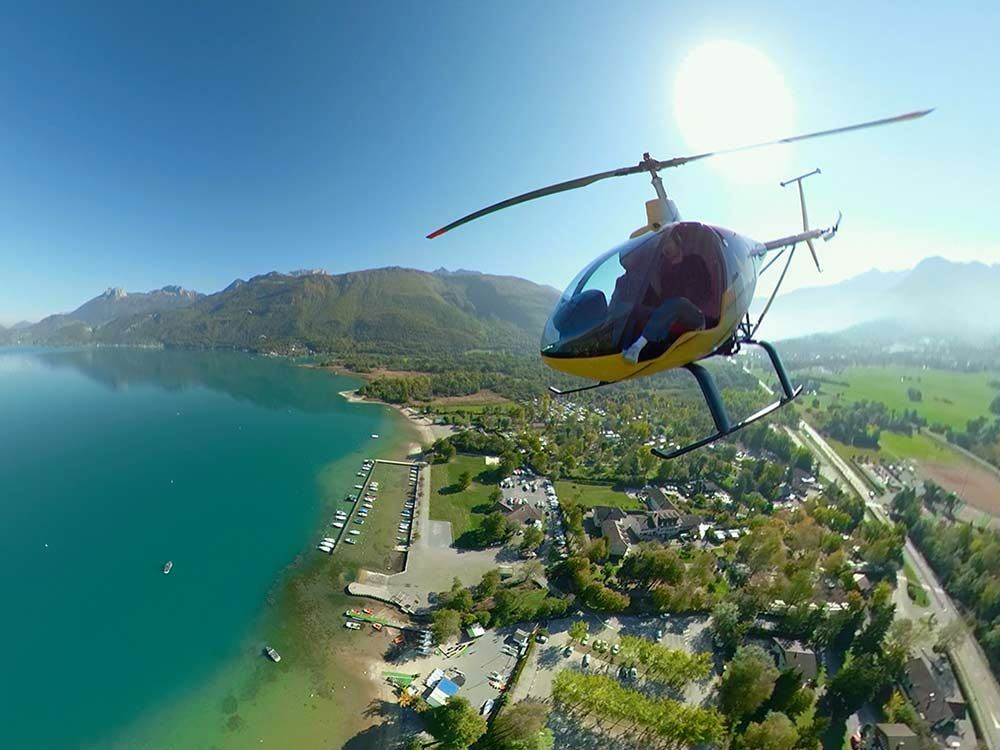 Vol helicoptere|Lac Annecy et Alpes